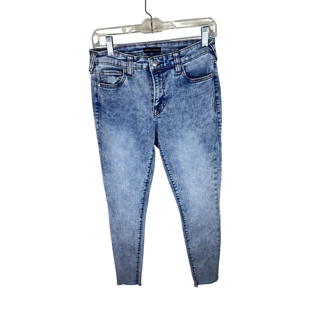 True Religion Jennie Curvy Mid Rise Skinny Jeans Acid Wash Blue Size 28